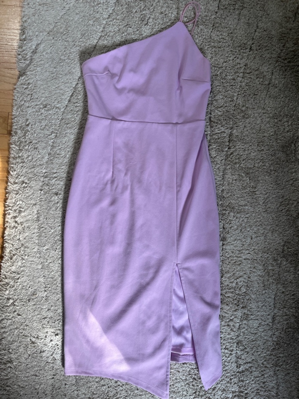 Lulu's Lilac One-Shoulder Midi Dress